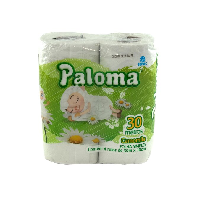Papel Higiénico Camomila 30 metros Paloma 4 unidades