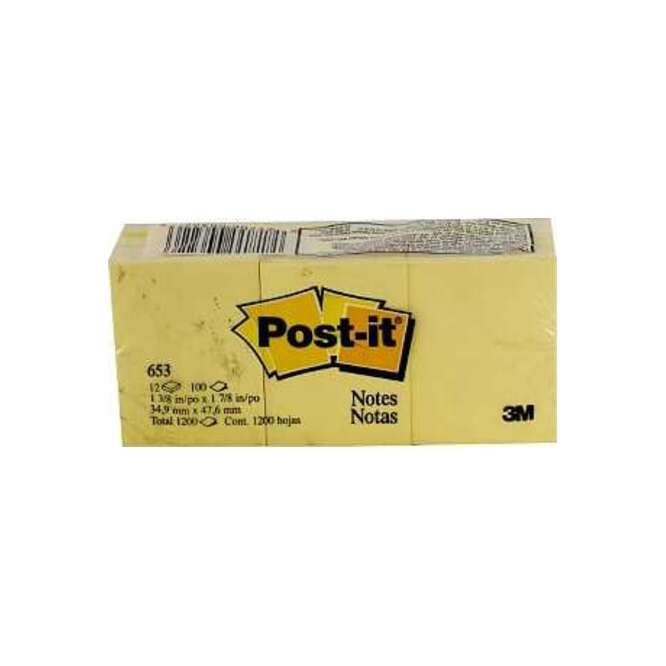 NOTA AMARILLO PASTEL 12X100H C/U POSTIT