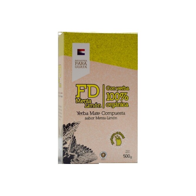 Yerba mate compuesta con menta y limón paquete FD 500 gramos