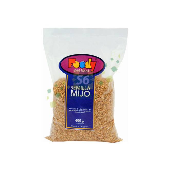 Alimento para aves semillas de mijo bolsa Foody 400 gramos