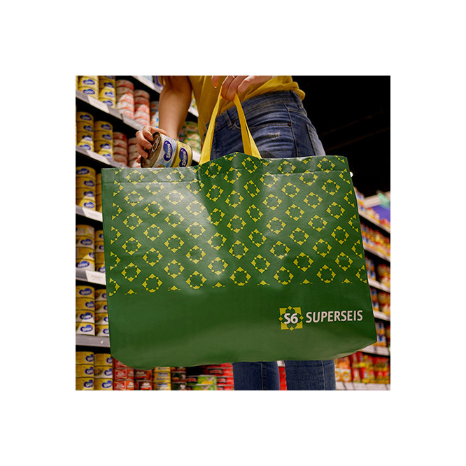 Bolsa Reutilizable Verde con Flores Superseis 1 unidad