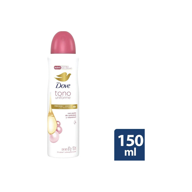 Desodorante antitranspirante dermo aclarante tono uniforme en aerosol Dove 150 ml