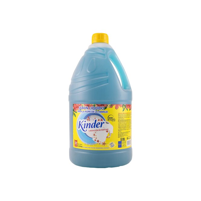 Jabón líquido para ropa en botella descartable Kínder 4 litros