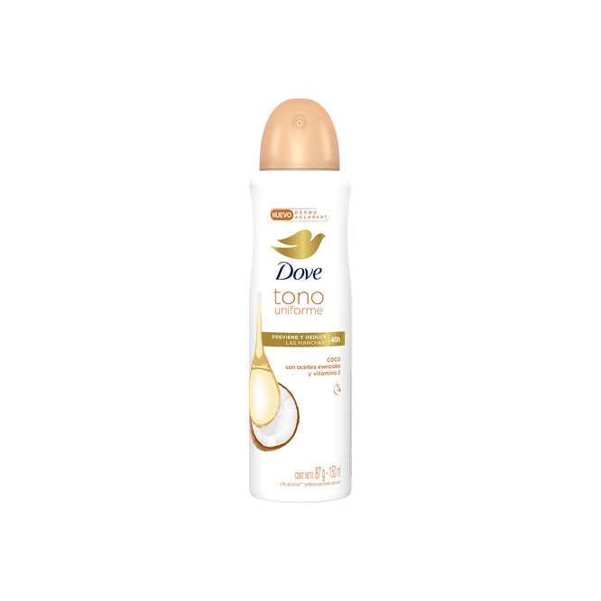 Desodorante tono unfirome coco con aceites esenciales Dove 150 ml