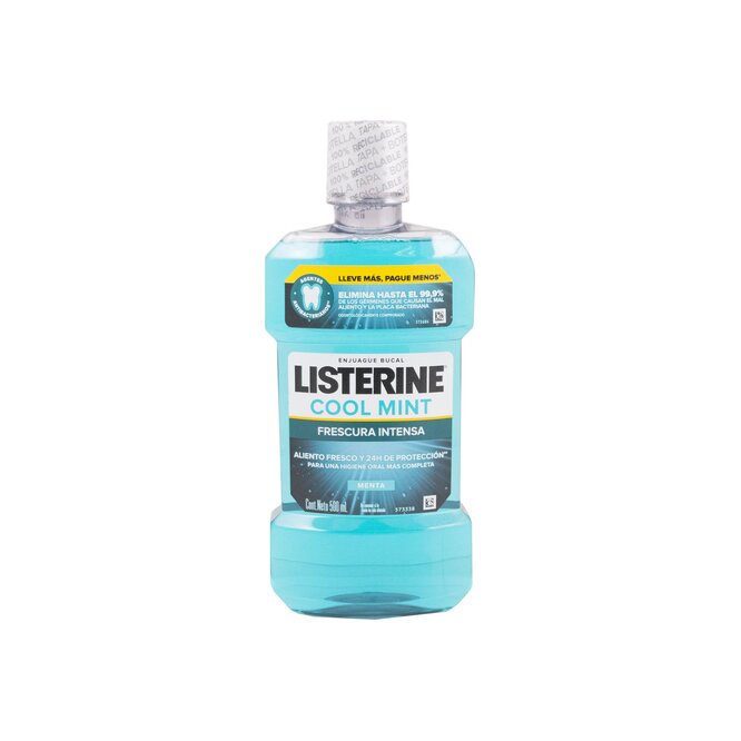 Enjuague bucal cool mint intenso botella Listerine 500 ml