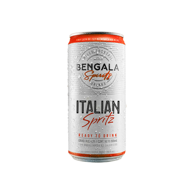 Bebida italian sabor naranja lata Bengala Spirits 269 ml