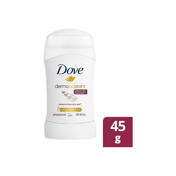 Desodorante antitranspirante humectante dermoaclarante en barra Dove 45 gramos