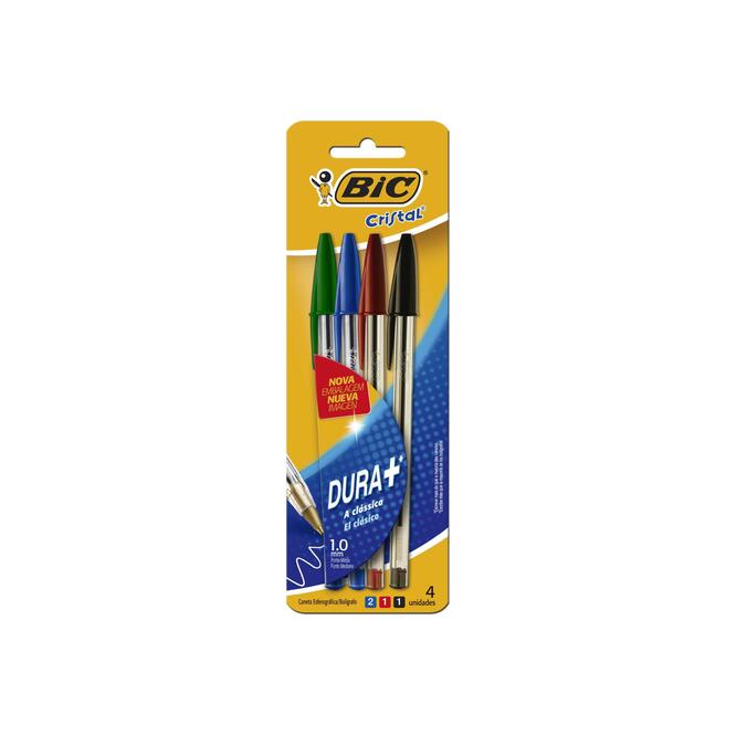 BOLIGRAFO BIC CRISTAL BLI 4UN BIC