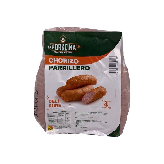 Chorizo parrillero La Porkcina 4 unidades